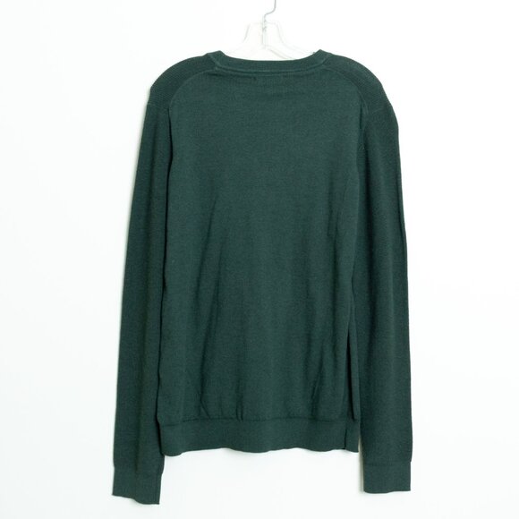 Selected Homme Crewneck Sweater Green Mens Medium Organic Cotton Slhallen - Picture 2 of 13